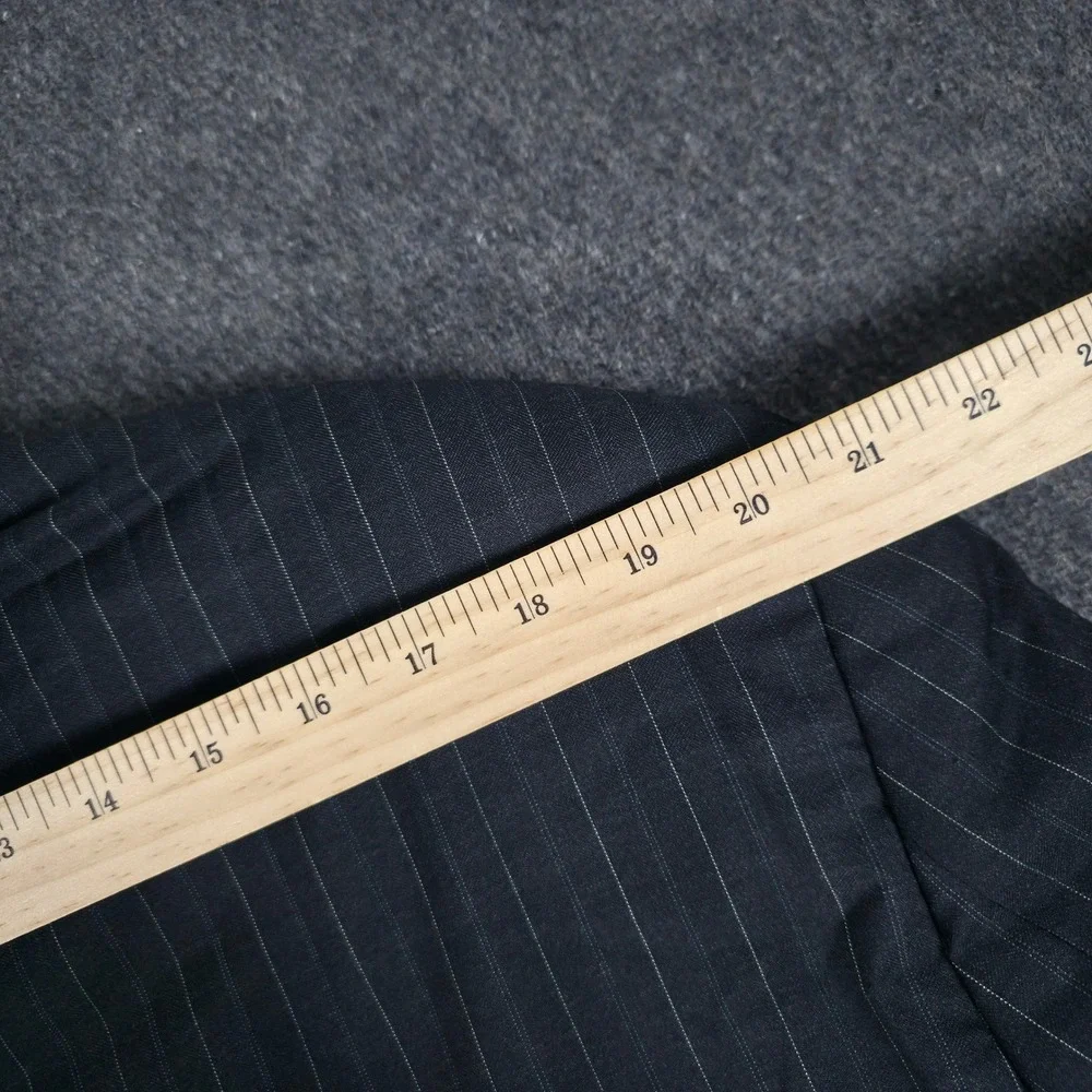 Loro Piana Daniel Cremieux Pinstripe Blazer Mens 46L Charcoal Blue Wool USA Made